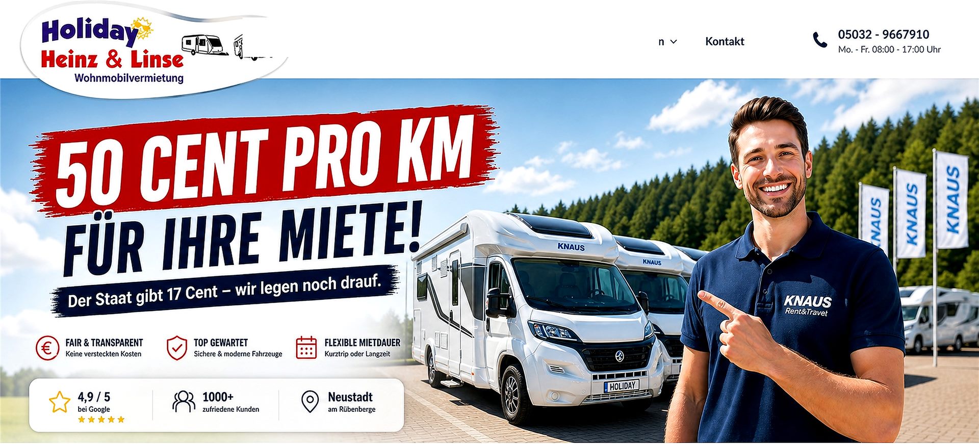 Wohnmobil mieten Hannover - Reisemobilvermietung Holiday Heinz und Linse